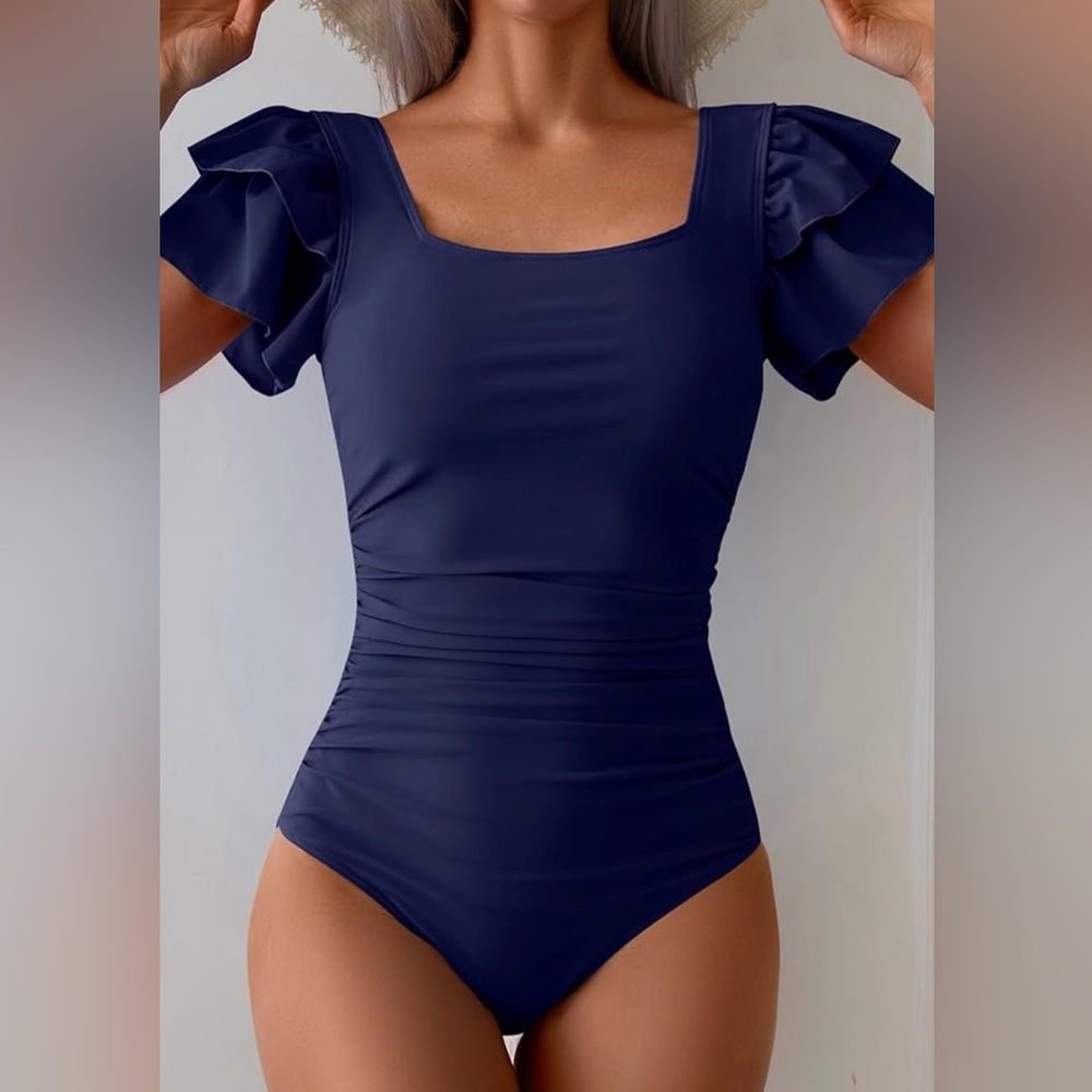 Navy Blue Women's Swimsuit armpits 20 inches stretchy